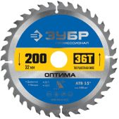 Диск пильный Зубр 36903-200-32-36_z01 Оптима, 200 x 32мм, 36Т, по дереву
