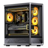 Корпус ATX без БП Jonsbo D401 Black, TG aquarium, mini-ITX, mATX, черный