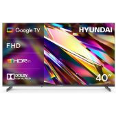 Телевизор 40 Hyundai H-LED40BS5011 Google TV Frameless Metal черный Full HD 60Hz DVB-T DVB-T2 DVB-C DVB-S DVB-S2 USB Wi-Fi Smart TV