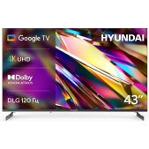 Телевизор 43 Hyundai H-LED43BU7011 Google TV Frameless Metal черный 4K Ultra HD 60Hz MEMC DVB-T DVB-T2 DVB-C DVB-S DVB-S2 USB Wi-Fi Smart TV