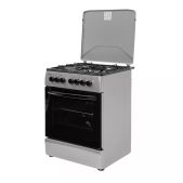 Плита газовая Kraft KF-FSK6402 ES серебро/черный, электр.духовка