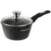 Ковш 1.7л Мечта 82802И АП Гранит black Induction Pro не съемная ручкой и стекл. крышкой Ковш Гранит отлит из высококачественного пищевого алюминийиния. Обладает быстрым нагревом и равномерным распределением тепла по всей поверхности.Достаточно