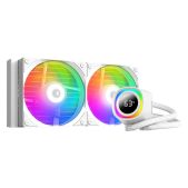 Комплект водяного охлаждения ID-CoolING FX240 TD White LGA1851/1700/1200/115X/AM4/AM5 6шт/кор, TDP 300W, ARGB вентилятор and PUMP, PWM, Dual вентилятор 120мм, белый RET