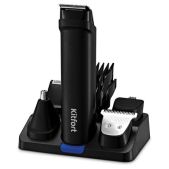 Триммер Kitfort КТ-3140-3 4 в 1, 6 насадок, 20 установок длины 0.5-20мм, беспроводной, черный