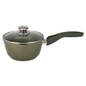 Ковш 1.5л Kukmara к0156tsml Trendy style малахитовый 1.5л, алюминий, антипригарное, вишневый, крышка стекло, СЪЕМНАЯ РУЧКА, с носиком