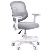 Кресло детское Brabix Kids 533313 MG-215, сетка/ткань TW, серое с подставкой для ног