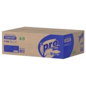 Полотенца бумажные Protissue С446 H2 Premium, 1-слойные, белые, 200 шт комплект 28 пачек, 24х21.5 см, Z-сложение