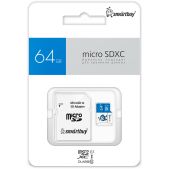 Карта памяти MicroSDXC 64Gb Smartbuy SB64GMSDU1BLUE01 class 10 UHS-I Blue