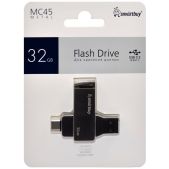Устройство USB Flash Drive 32Gb Smartbuy SB32GbMC45 MC45 Phantom Metal Dual Type-C+Type-A/ R/W 150/57Мб/с