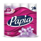 Бумага туалетная Papia 5080740 бытовая, спайка 32 шт, 3-слойная 32х16.5 м, аромат Балийский цветок