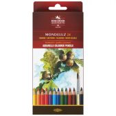 Карандаши цветные акварельные художественные Koh-i-Noor 3718024001KSRU Mondeluz, 24 цвета, 3.8мм, заточенные, европодвес