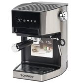 Кофеварка Sonnen CM-2066 рожковая с дисплеем, ручной капучинатор, сенсор, 1 л, 950 Вт, 19 бар, 457882