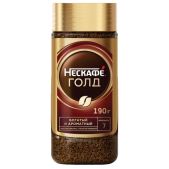 Кофе молотый в растворимом Nescafe 12135508 Gold 190 г, стеклянная банка, сублимированный