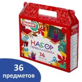 Набор школьных принадлежностей Пифагор 880121 набор ПервоКлассника, 36 предметов в подарочной коробке