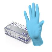 Перчатки нитриловые смотровые Connect CON-N2-INT-01 100 пар 200 штук, размер 6-7, S малый, голубые