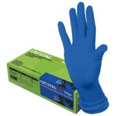 Перчатки нитриловые смотровые Crystal CRYMAX-01 Pro Max, 50 пар 100 шт, размер S малый, синие сверхпрочные