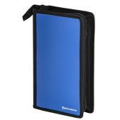 Портмоне для CD/DVD Brauberg 510091 на 96 дисков, обложка пластиковая, синий