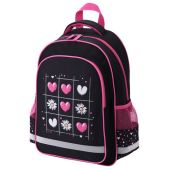 Рюкзак Пифагор 274438 School, 1 отделение, 3 кармана, Tic-tac-love, 38x28х14 см
