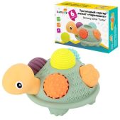 Тактильная игрушка-сортер BamBox Baby 665911 Черепашка с мячиками 5 шт, сенсорная развивающая, Эко