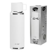 Термос 750мл Joylux 700315 Ultra, нержавеющая сталь SUS316, крышка/кружка, питейник, сито, белый матовый