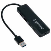 Хаб USB Gembird UHB-C415 3.1, 2хUSB, 2хType-C, с дополнительным питанием Type-C, кабель USB 19 см, черный