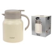 Чайник-термос 1 л Joylux 700329 Coffee BREAK, нержавеющая сталь SUS304, заварник/сито, бежевый матовый