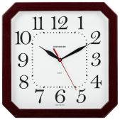 Часы настенные Troyka 31331316TIME, восьмигранник, белые, коричневая рамка, 29х29х3.5 см