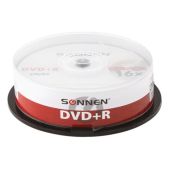 Диск DVD+R Sonnen 513532, 4.7 Gb, 16x, Cake Box упаковка на шпиле, комплект 25 шт