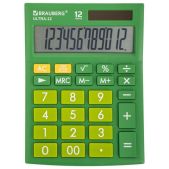 Калькулятор настольный 12 разрядов Brauberg 250493 Ultra-12-GN 192x143мм, двойное питание, зеленый