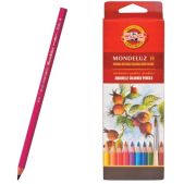Карандаши цветные Koh-i-Noor 3717018001KSRU Mondeluz акварельные художественные, 18 цветов, 3.8мм, заточенные, европодвес, 3717/18
