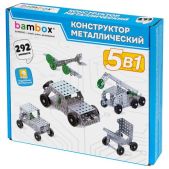 Конструктор BAMBox 667037 металлический Для уроков труда N2, 5 в 1 с подвижными деталями, 292 элемента