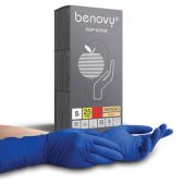 Перчатки латексные Benovy High Risk, ЧЗ смотровые 25 пар 50 шт, прочные, размер S малый