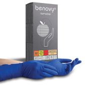 Перчатки латексные Benovy High Risk смотровые 25 пар 50 штук, прочные, размер 7-8, M средний