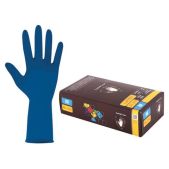 Перчатки латексные Safe&Care High Risk DL/TL210 смотровые 25 пар 50 штук, размер 7-8, M средний, синие