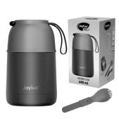 Термос 600мл Joylux 700326 LUNCH для еды/напитков с широким горлом, нержавеющая сталь SUS304, ложка-вилка
