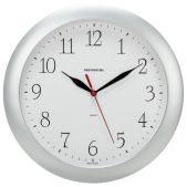 Часы настенные Troyka 11170113TIME, круг, белые, серебристая рамка, 29х29х3.5 см