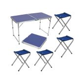 Комплект Ecos CHO-150-E Пикник синий 992981 стол и 4 стула