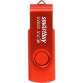 Устройство USB Flash Drive 512Gb SmartBuy SB512Gb3TWR Twist Red USB 3.0 пластик-металл поворотная R/W 70/40Mb