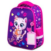 Ранец Brauberg 270615 FIT, 2 отделения, Playing kitty, 3D панель, 38х27х14 см