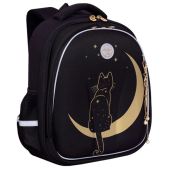 Ранец Grizzly RAz-286-11 анатомическая спинка, c брелоком, для девочек, Night CAT, 36х28х20см