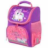 Ранец Пифагор 271372 BASIC, 1 отделение, 3 кармана, эргономичная спинка, Happy unicorn, 35х28х18 см