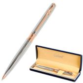 Ручка подарочная шариковая Galant 143520 NUANCE SILVER, корпус серебристый, детали розовое золото, узел 0.7мм, синяя