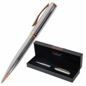 Ручка подарочная шариковая Galant 144171 Epsilon, корпус серебро, детали розовое золото, узел 0.7мм, линия письма 0.5мм, синяя