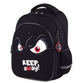 Рюкзак Brauberg 271361 OPTIMA, 2 отделения, с брелком, Keep away, СВЕТЯЩИЙСЯ, 36х27х18 см