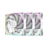 Комплект вентиляторов Geometric Future 1F3003W312000 Squama 3003W-12 White 120мм / ARGB, PWM 3 шт., 120x120x30 mm, 800-2300 RPM, 84.0 CFM, 35.8 dBA /