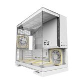 Корпус mATX без БП Geometric Future 1AM3NZWT00110 Model 3 White with fans 5x120мм ARGB fans