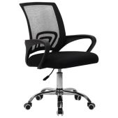 Кресло Cromex CH-695 533066 Top, хром, с подлокотниками, сетка/ткань TW, черное