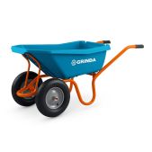 Тачка садовая Grinda 422406 GP-22 ProLine, ударопрочный пластиковый кузов, 110 л, 220 кг, двухколесная, пневматические колеса