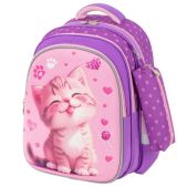 Рюкзак Snoobag 274443 Mind с пеналом в комплекте, 2 отделения, Озорной котик, 40х28х18 см