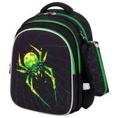 Рюкзак Snoobag 274444 Mind с пеналом в комплекте, 2 отделения, Неоновый паук, 40х28х18 см